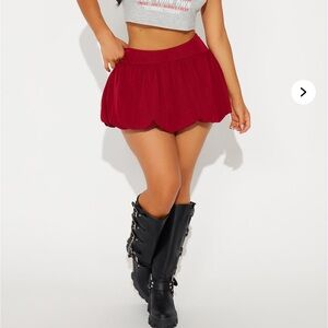 Fashion Nova Red Mini Skirt